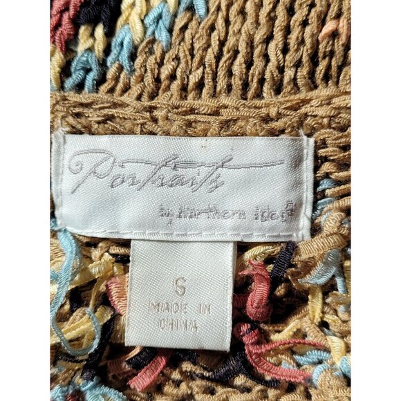 Vintage Northern Isles Knitted Sweater Vest S Beige Geometric Y2K Aztec 3 Button - Picture 6 of 10